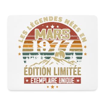 Vintage 1977 Mars Cadeau Anniversaire Rétro 1977 - Tapis de souris (format paysage) - blanc - Devant