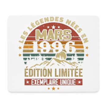 Vintage 1996 Mars Cadeau Anniversaire Rétro 1996 - Tapis de souris (format paysage) - blanc - Devant