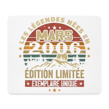 Jahrgang 2006 März Retro Geburtstagsgeschenk 2006 - Mousepad (Querformat) - Weiß - Vorne
