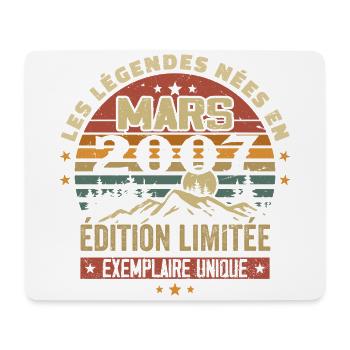 Vintage 2007 March Retro Anniversary Gift 2007 - Mouse Pad (horizontal) - white - Front