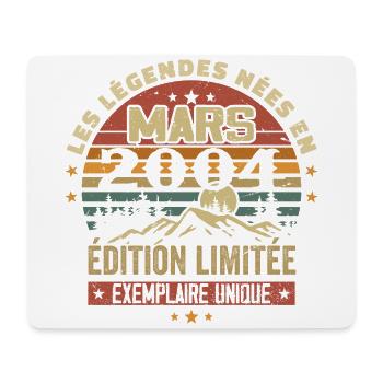 Vintage 2004 March Retro Anniversary Gift 2004 - Mouse Pad (horizontal) - white - Front