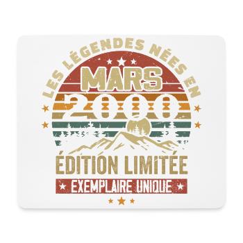Vintage 2000 March Retro Anniversary Gift 2000 - Mouse Pad (horizontal) - white - Front