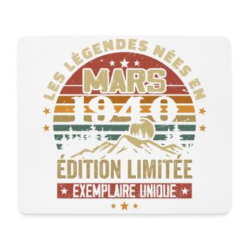 Vintage 1940's March Retro 1940's Anniversary Gift - Mouse Pad (horizontal) - white - Front