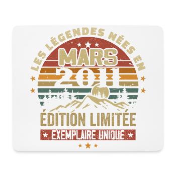 Vintage 2011 March Retro Anniversary Gift 2011 - Mouse Pad (horizontal) - white - Front