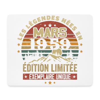 Vintage 1959 Mars Cadeau Anniversaire Rétro 1959 - Tapis de souris (format paysage) - blanc - Devant