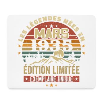 Vintage 1935 March Gift Retro Anniversary 1935 - Mouse Pad (horizontal) - white - Front