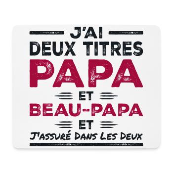 Ich habe zwei Titel: Papa und Stiefvater - Mousepad (Querformat) - Weiß - Vorne