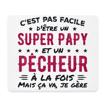 Super-Opa und Fischer-Geschenk - Mousepad (Querformat) - Weiß - Vorne
