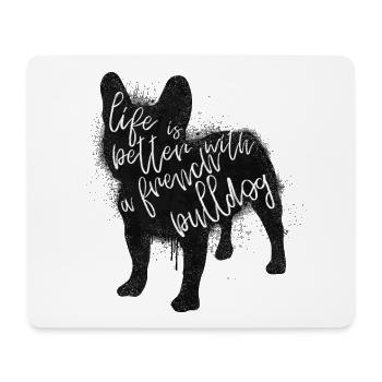 Bulldog français disant - Tapis de souris (format paysage) - blanc - Devant
