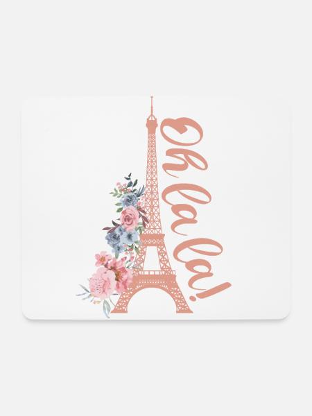 Oh La La - Eiffelturm Paris Frankreich - Mousepad (Querformat) - Weiß