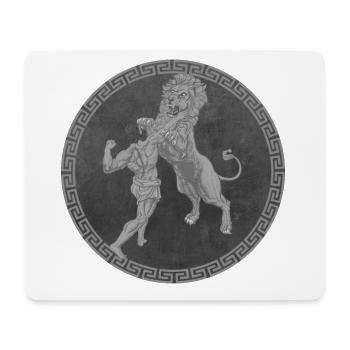 Hercules Greek Hero, Battle with Lion - Mouse Pad (horizontal) - white - Front