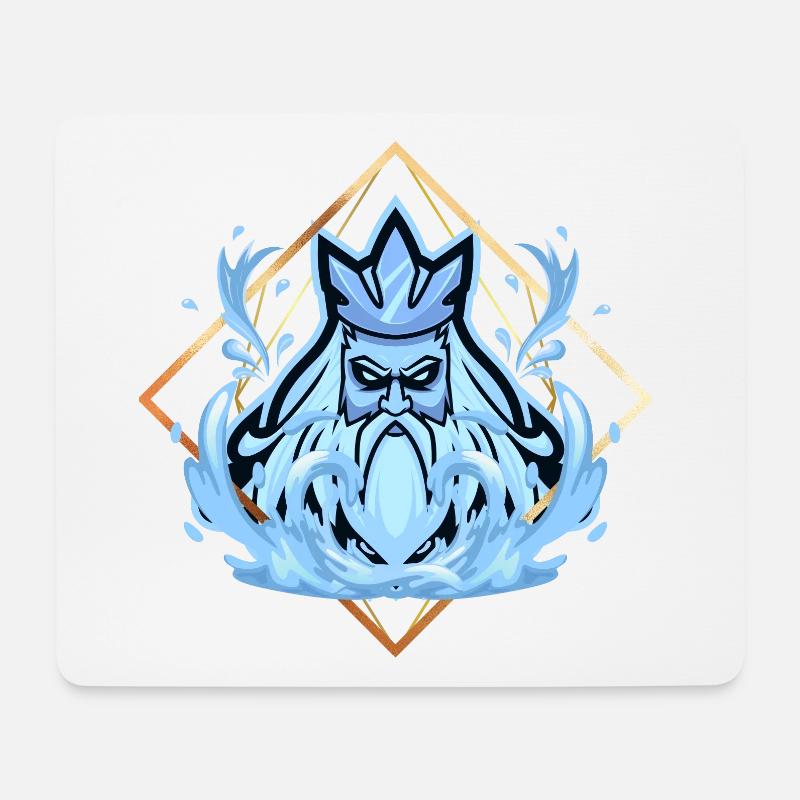 Poseidon griechischer Gott des Meeres - Mousepad (Querformat) - Weiß