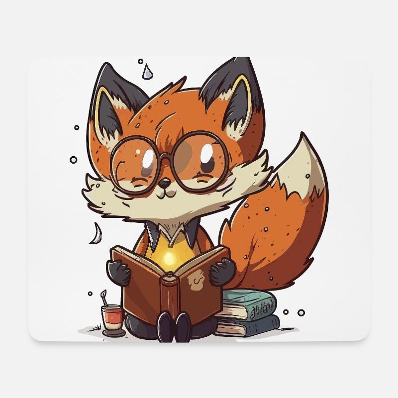 Fox buchen - Mousepad (Querformat) - Weiß
