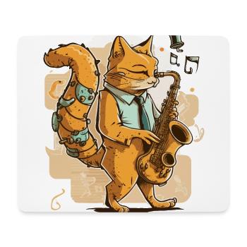 Jazzy Cat Musiker - Mousepad (Querformat) - Weiß - Vorne