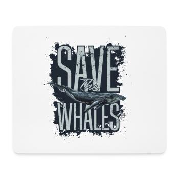 Save the whales - Mousepad (Querformat) - Weiß - Vorne