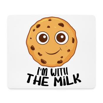 Cookie mignon - Je suis avec le lait - Tapis de souris (format paysage) - blanc - Devant