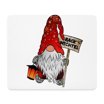 Back-Wichtel – Weihnachtsgnom für alle Backfans - Mousepad (Querformat) - Weiß - Vorne