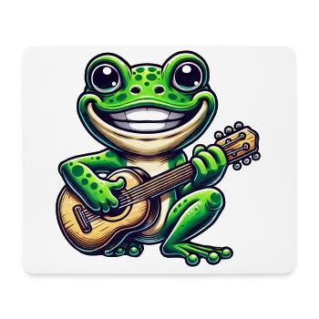 Grenouille mignonne avec guitare - Tapis de souris (format paysage) - blanc - Devant