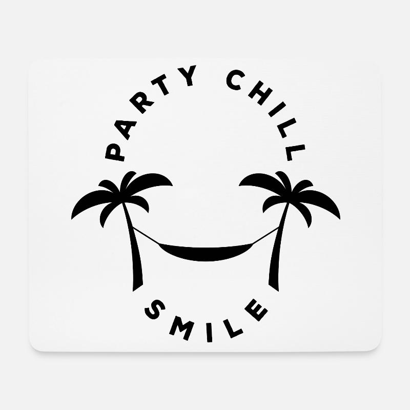 Palmen Hängematte Party, Chill, Smile, Sommer - Mousepad (Querformat) - Weiß