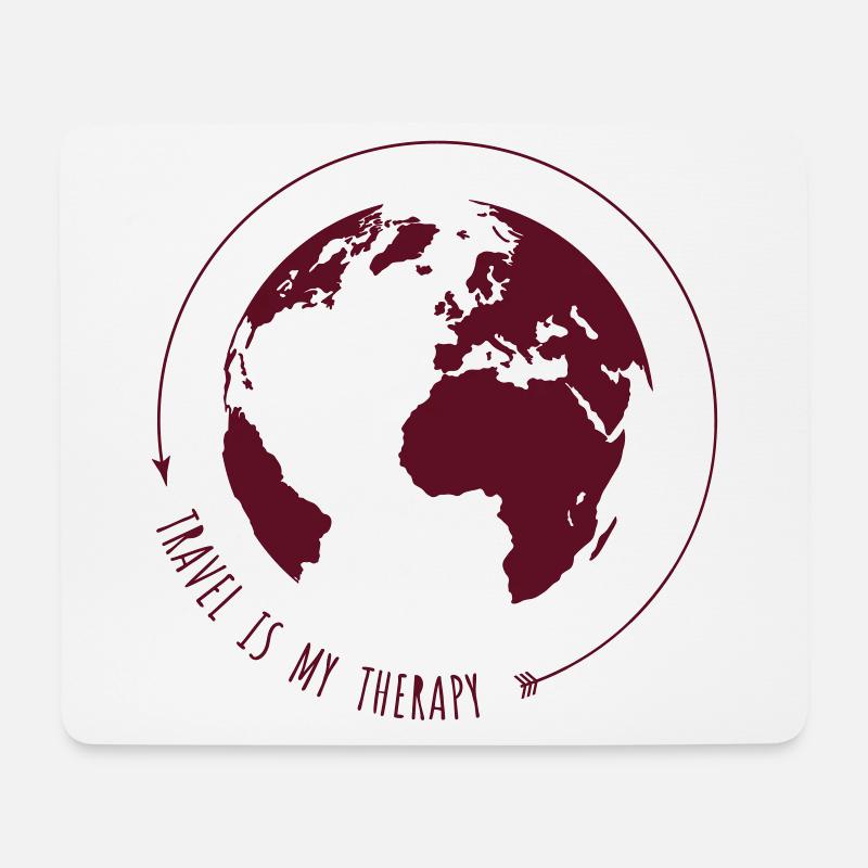 GLOBUS Travel is my therapy - Mousepad (Querformat) - Weiß