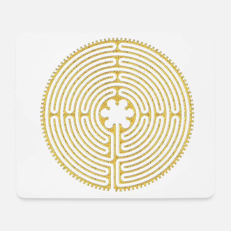 Chartres Labyrinth Long Way 3 - Mousepad (Querformat) - Weiß