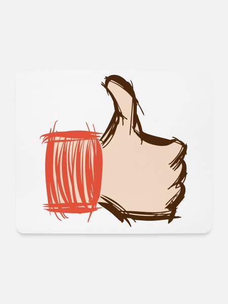 Daumen hoch, Daumen runter, emoji handgezeichnet - Mousepad (Querformat) - Weiß