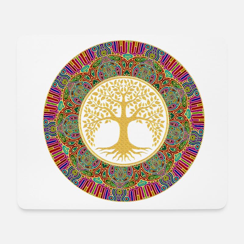 Baum Des Lebens - Mandala 1 - Mousepad (Querformat) - Weiß