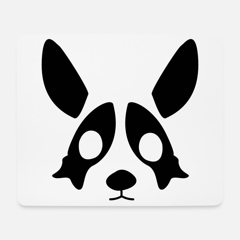 Black Corgi - Mousepad (Querformat) - Weiß