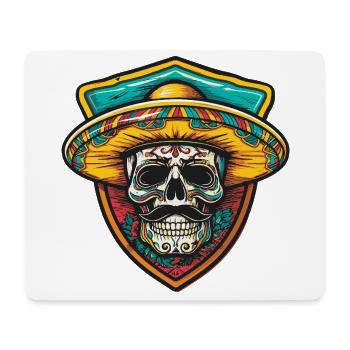 Squelette mexicain Sombrero - Tapis de souris (format paysage) - blanc - Devant