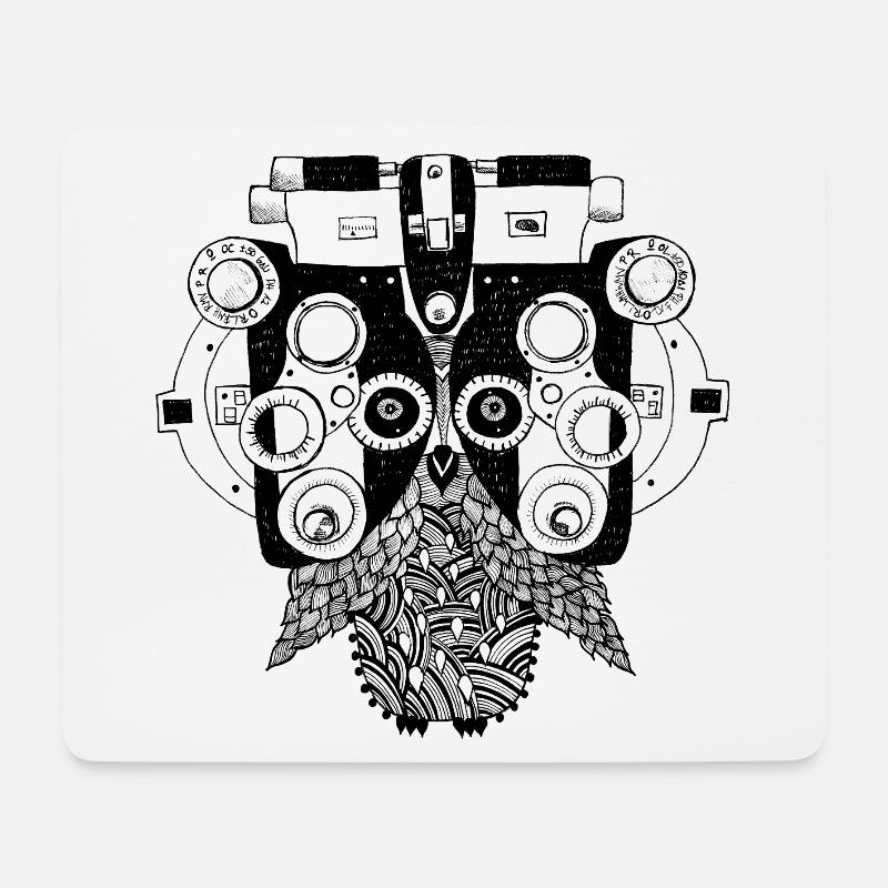 Phoropter owl - Tapis de souris (format paysage) - blanc