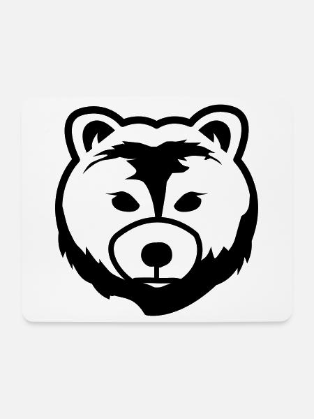Bär, Bärenkopf, Tierzeichen - Mousepad (Querformat) - Weiß