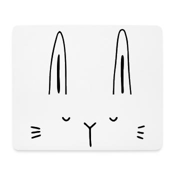 Idée cadeau visage de lapin lapin - Tapis de souris (format paysage) - blanc - Devant