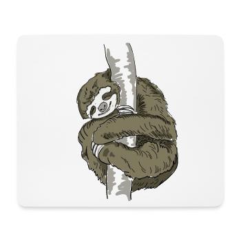 sloth nerd lazy slow chill hanging out tired nap - Mouse Pad (horizontal) - white - Front