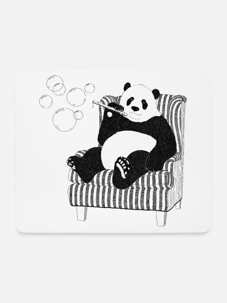 Panda Sessel blackwhitecontest - Mousepad (Querformat) - Weiß