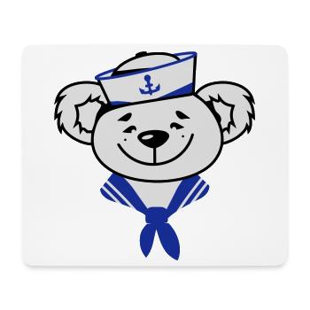 Bear with sailor hat and sailor scarf - Mouse Pad (horizontal) - white - Front