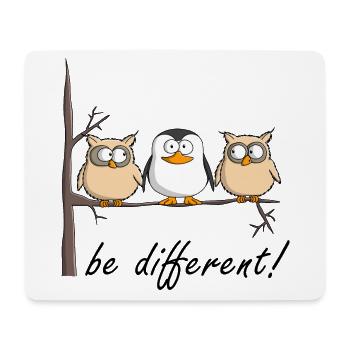 Eule und Pinguin - Mousepad (Querformat) - Weiß - Vorne