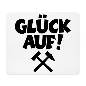 Glück auf mit Schlägel und Eisen - Mousepad (Querformat) - Weiß - Vorne