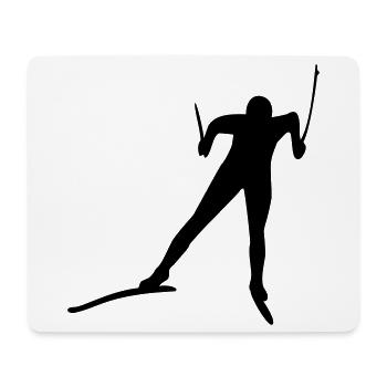 langläufer ski langlauf wintersport - Mousepad (Querformat) - Weiß - Vorne