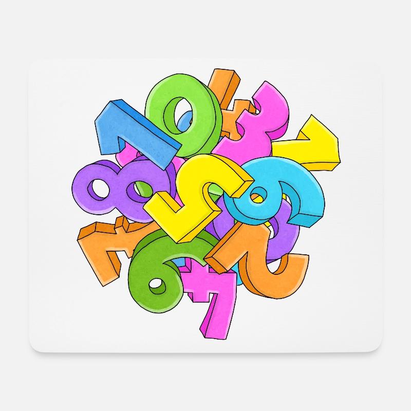 numbers - Mouse Pad (horizontal) - white