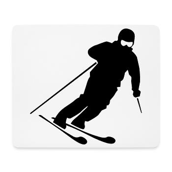 Skifahrer Silhouette – Motiv für Wintersportler - Mousepad (Querformat) - Weiß - Vorne