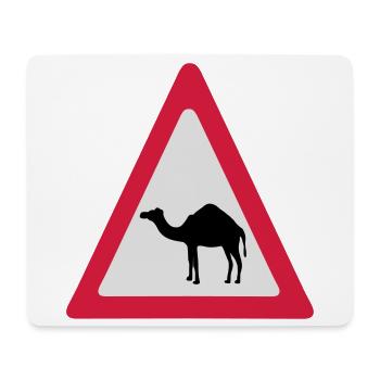Caution Camel Traffic Sign - Mouse Pad (horizontal) - white - Front