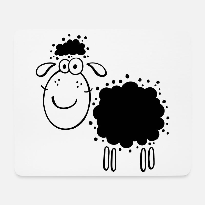 Wolliges Schaf - Schafe - Schäfchen - Comic - Mousepad (Querformat) - Weiß