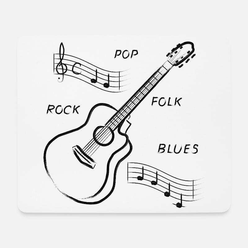 gitarre musiker gitarrist - Mousepad (Querformat) - Weiß
