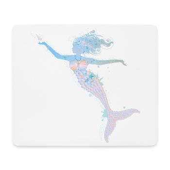 playful mermaid in cool pastel colors - Mouse Pad (horizontal) - white - Front