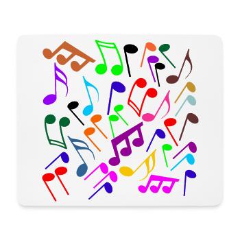 Noten in farbiger Fassung - Mousepad (Querformat) - Weiß - Vorne
