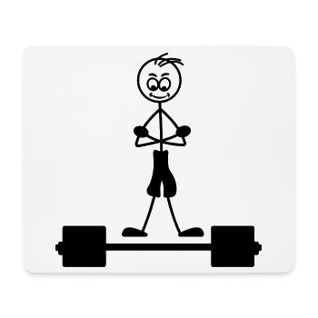 Krafttraining mit Händen übereinander Logo - Mousepad (Querformat) - Weiß - Vorne