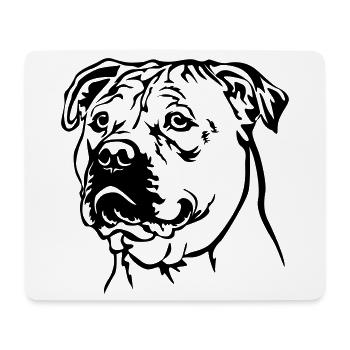 Perro Dogo Mallorquin Kopf - Mousepad (Querformat) - Weiß - Vorne