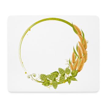 green hops and cereals frame - Mouse Pad (horizontal) - white - Front