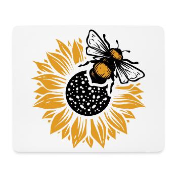 Honigbiene Sonnenblume Natur Design - Mousepad (Querformat) - Weiß - Vorne