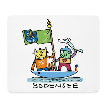 Farbiges Segelboot Fantasiehelden - Mousepad (Querformat) - Weiß - Vorne